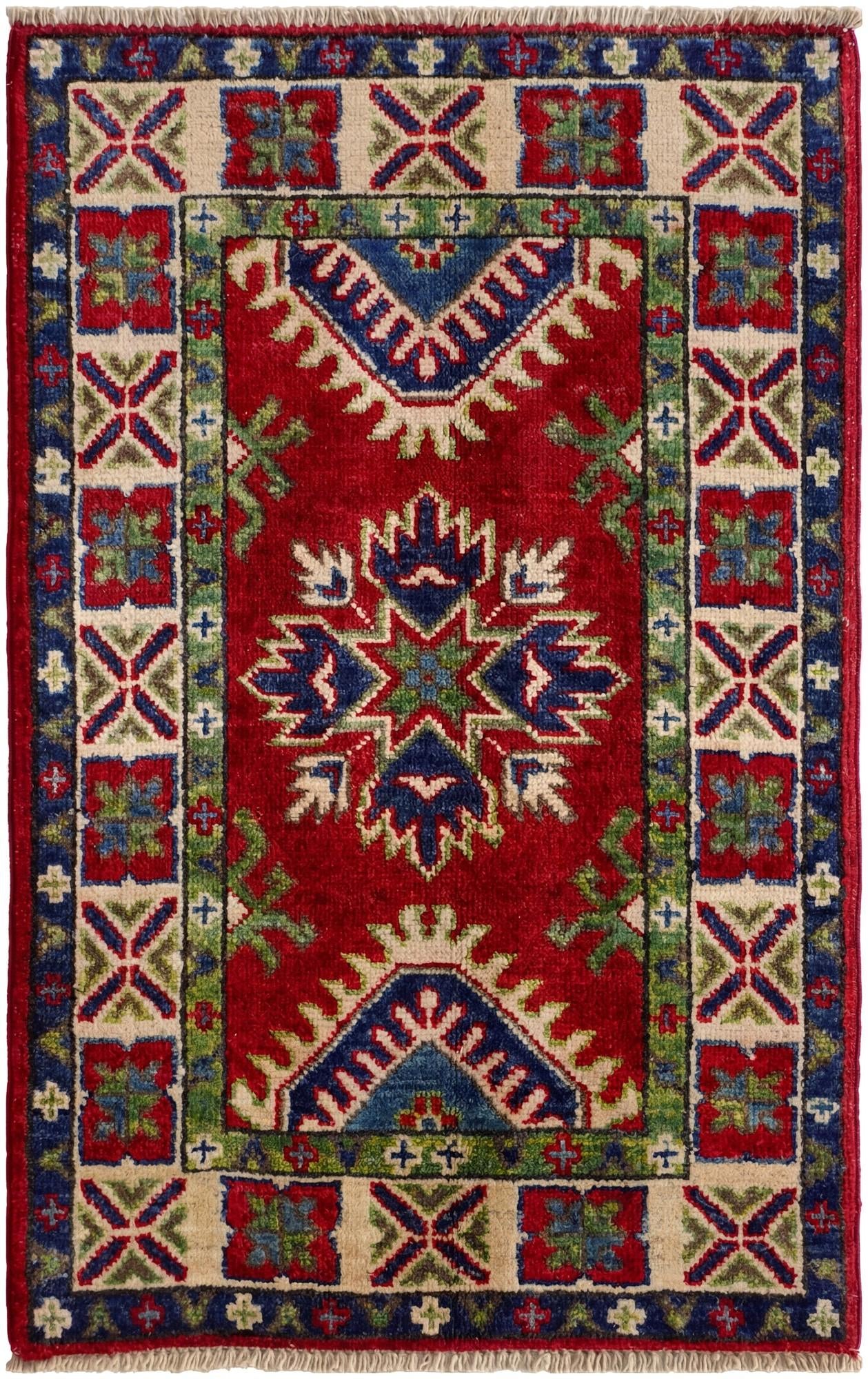 2' x 3' 1 Hand Knotted Kazak Rug