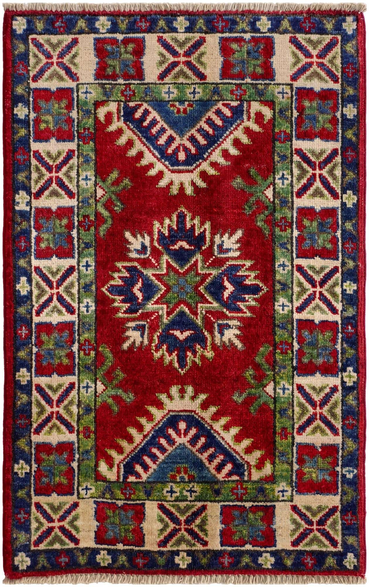 2' x 3' 1 Hand Knotted Kazak Rug