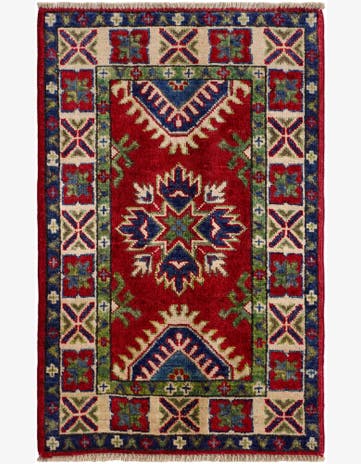 2' x 3' 1 Hand Knotted Kazak Rug