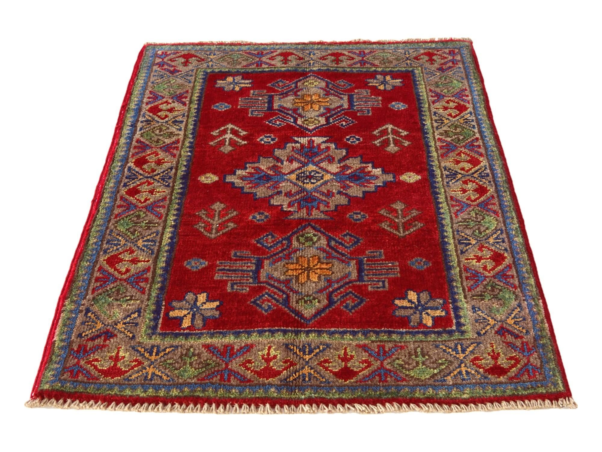 2' x 3' Hand Knotted Kazak Rug