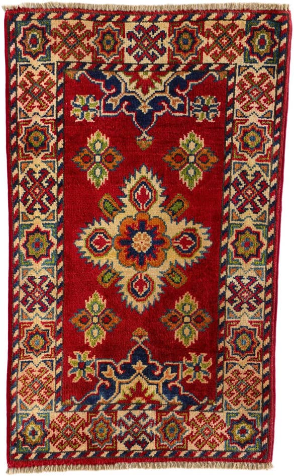 Detailansicht von 60cm x 95cm Handgeknüpft Kazak Teppich