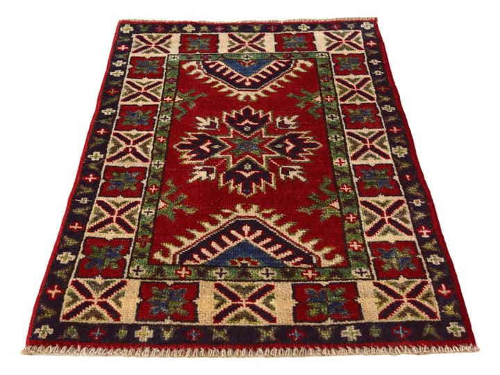 1' 11 x 2' 11 Hand Knotted Kazak Rug
