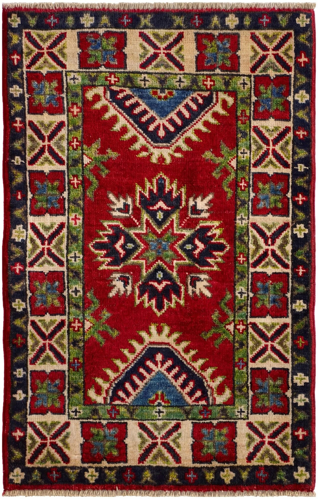 1' 11 x 2' 11 Hand Knotted Kazak Rug