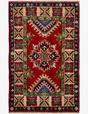 1' 11 x 2' 11 Hand Knotted Kazak Rug