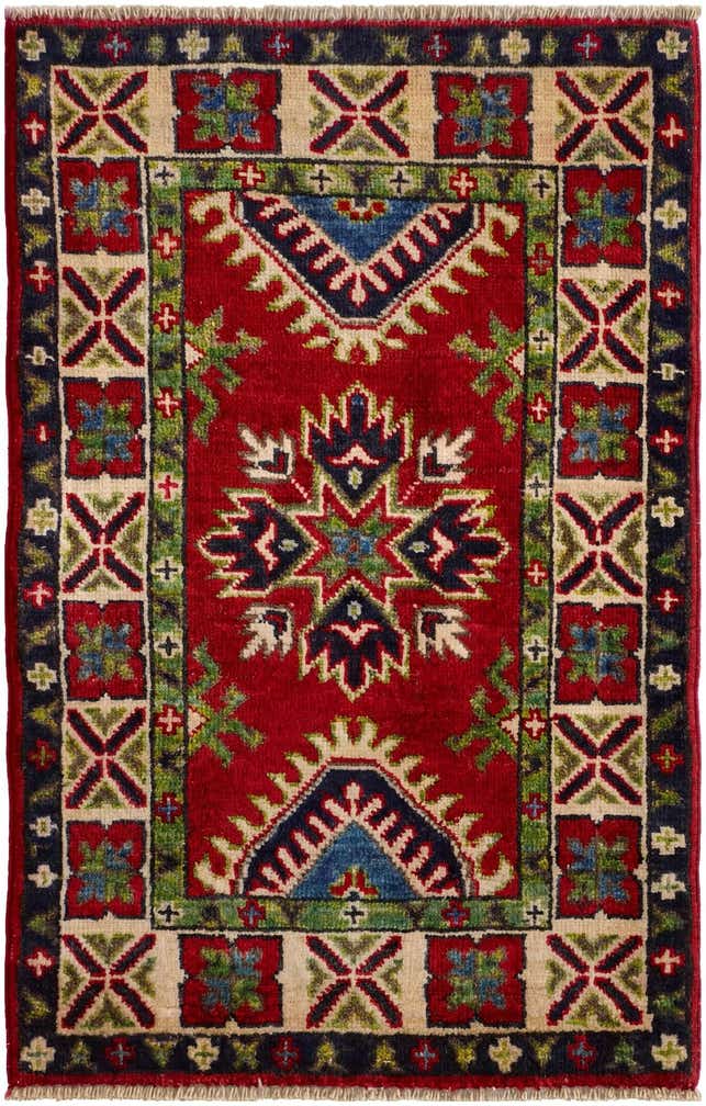 1' 11 x 2' 11 Hand Knotted Kazak Rug
