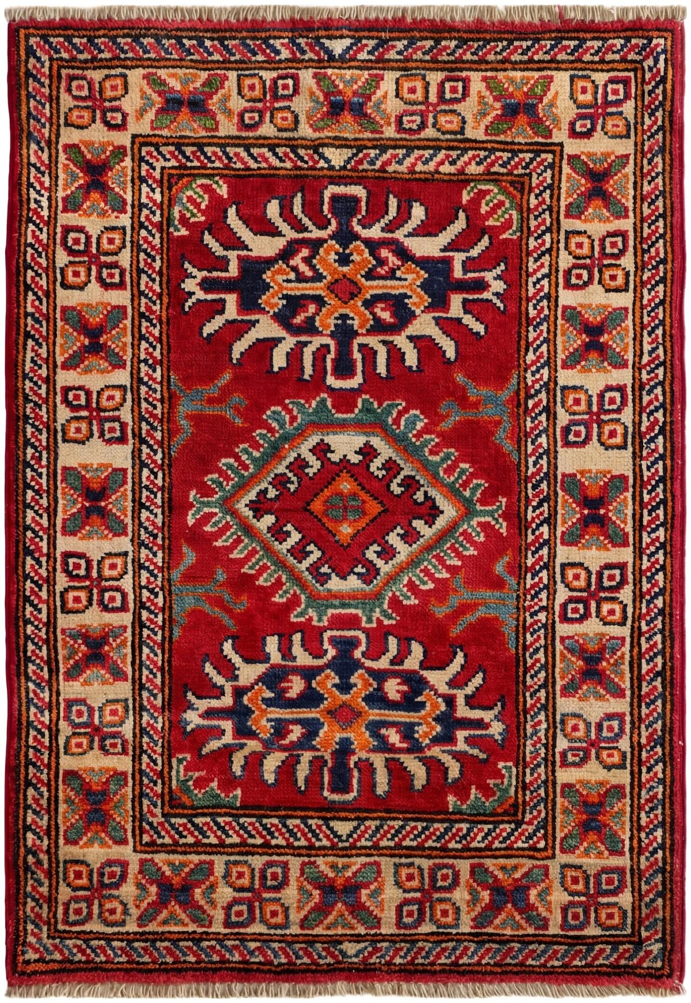 2' x 3' Hand Knotted Kazak Rug