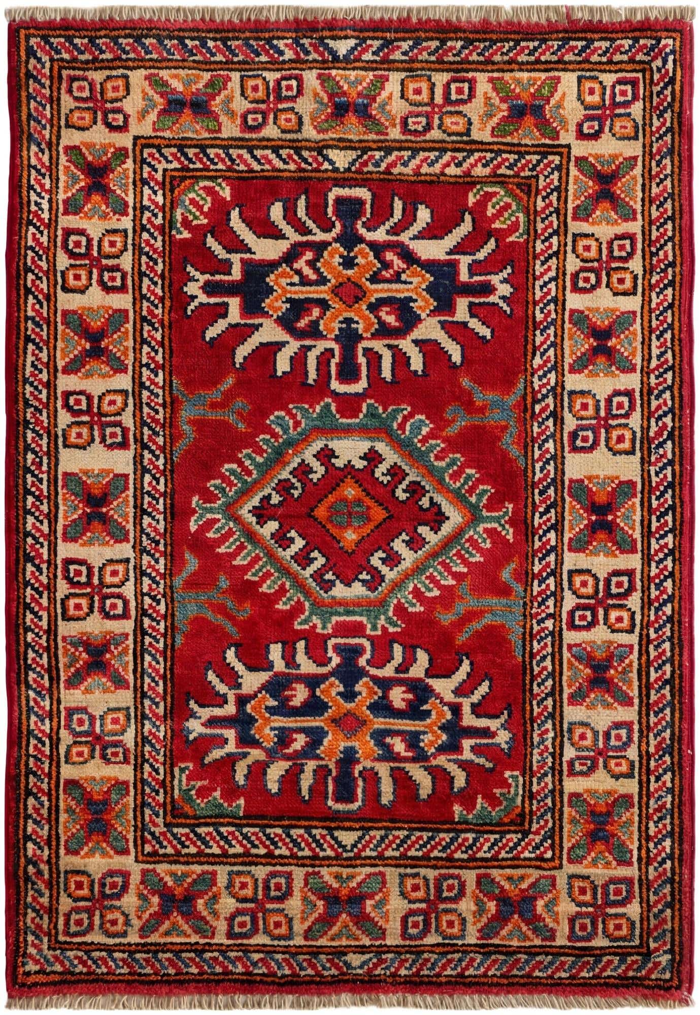 2' x 3' Hand Knotted Kazak Rug