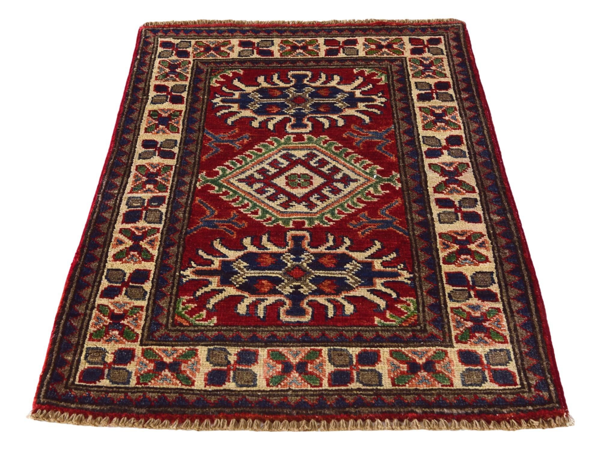 2' x 2' 11 Hand Knotted Kazak Rug