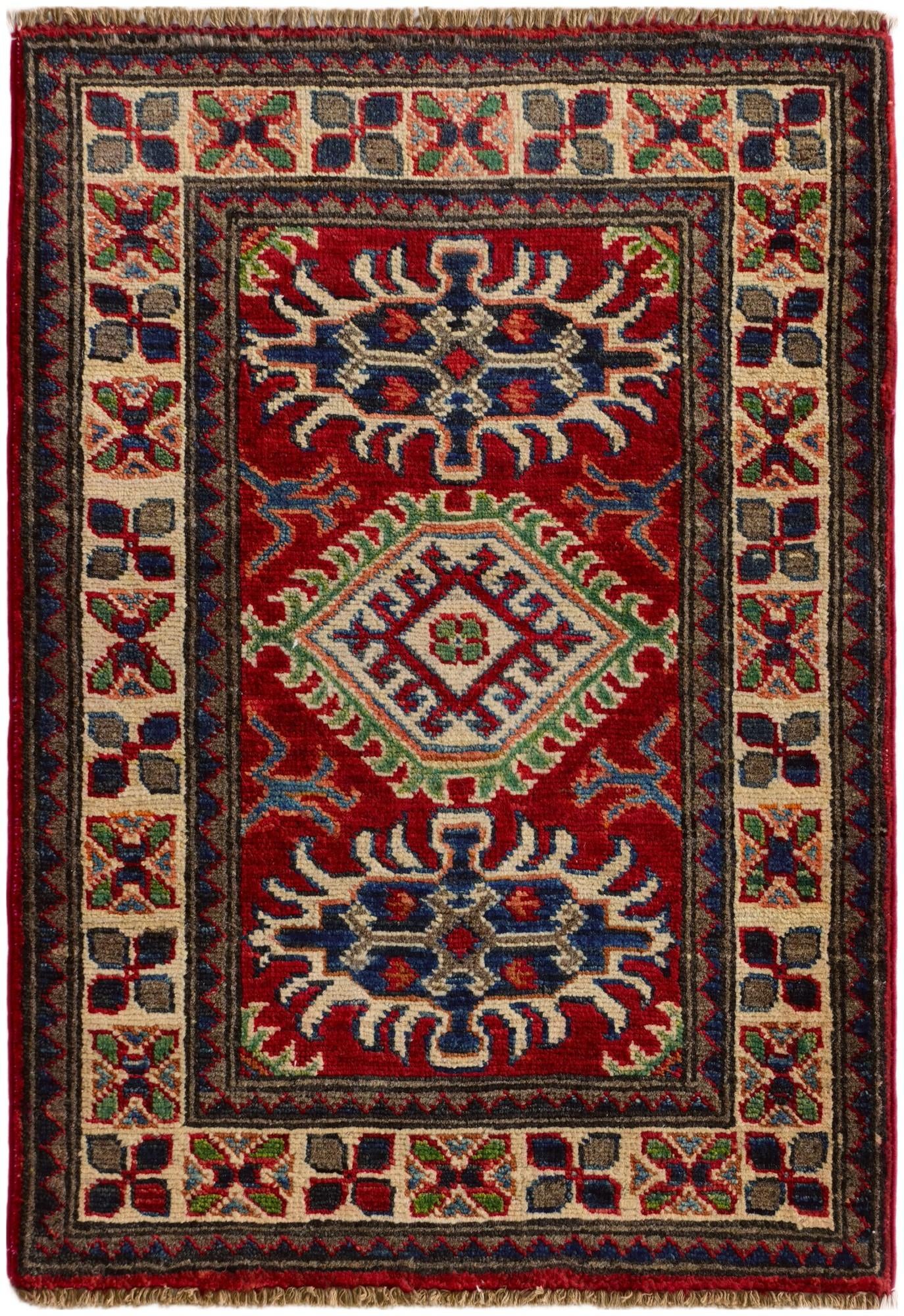 2' x 2' 11 Hand Knotted Kazak Rug