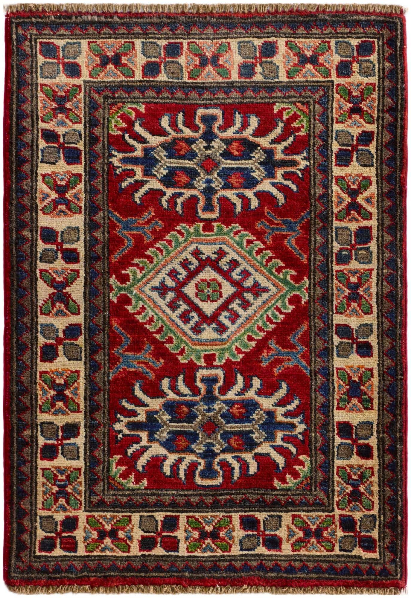 2' x 2' 11 Hand Knotted Kazak Rug