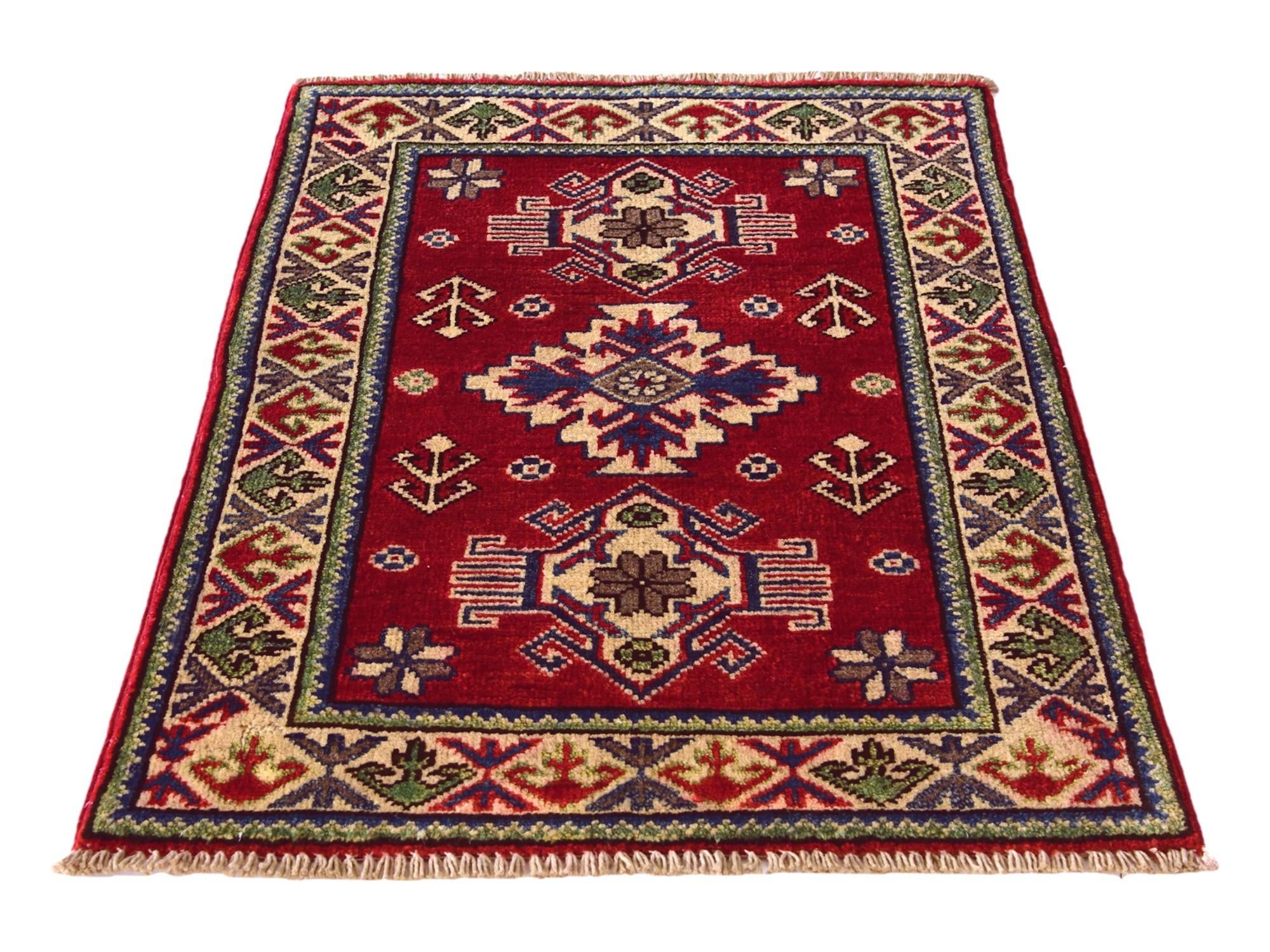 2' x 3' Hand Knotted Kazak Rug