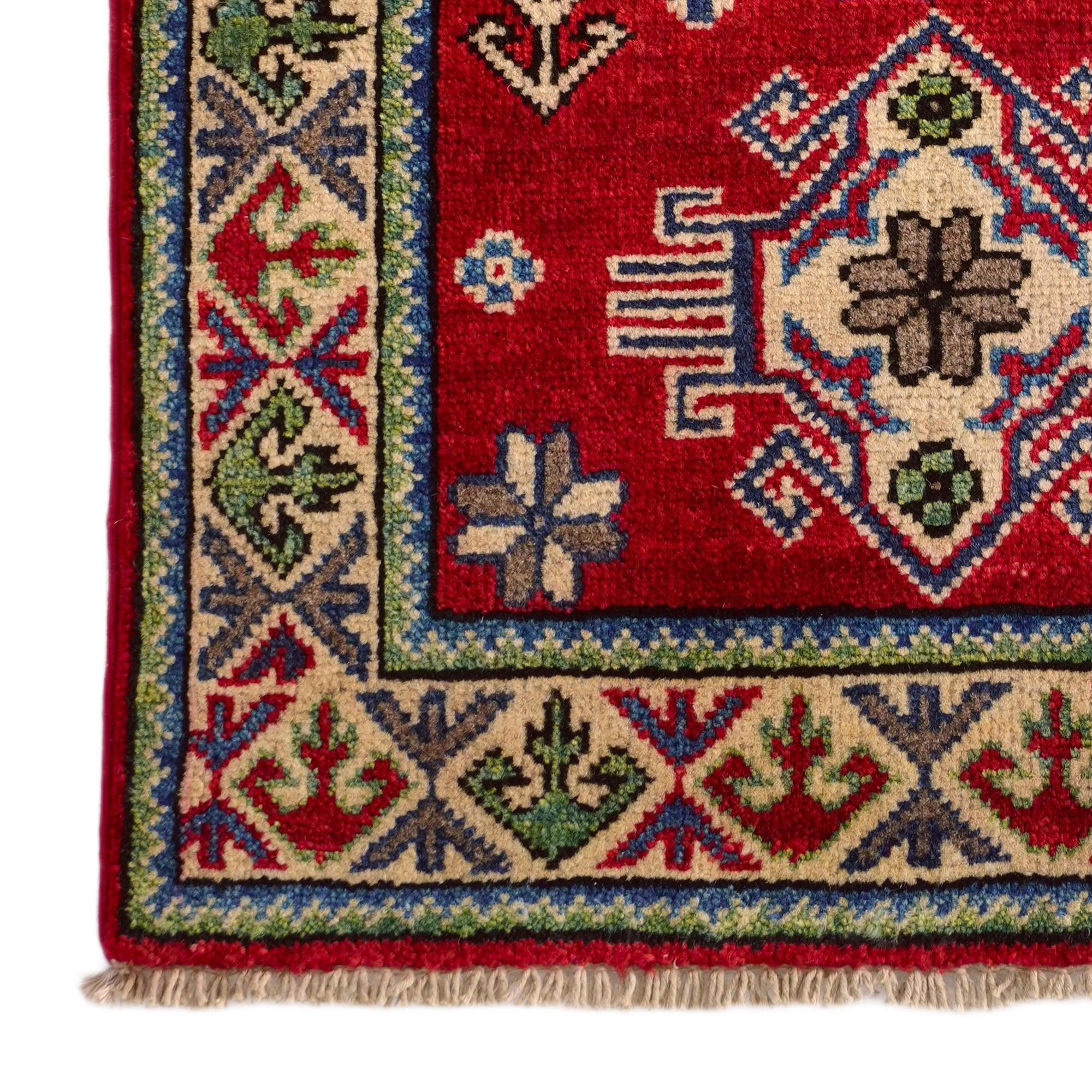 2' x 3' Hand Knotted Kazak Rug