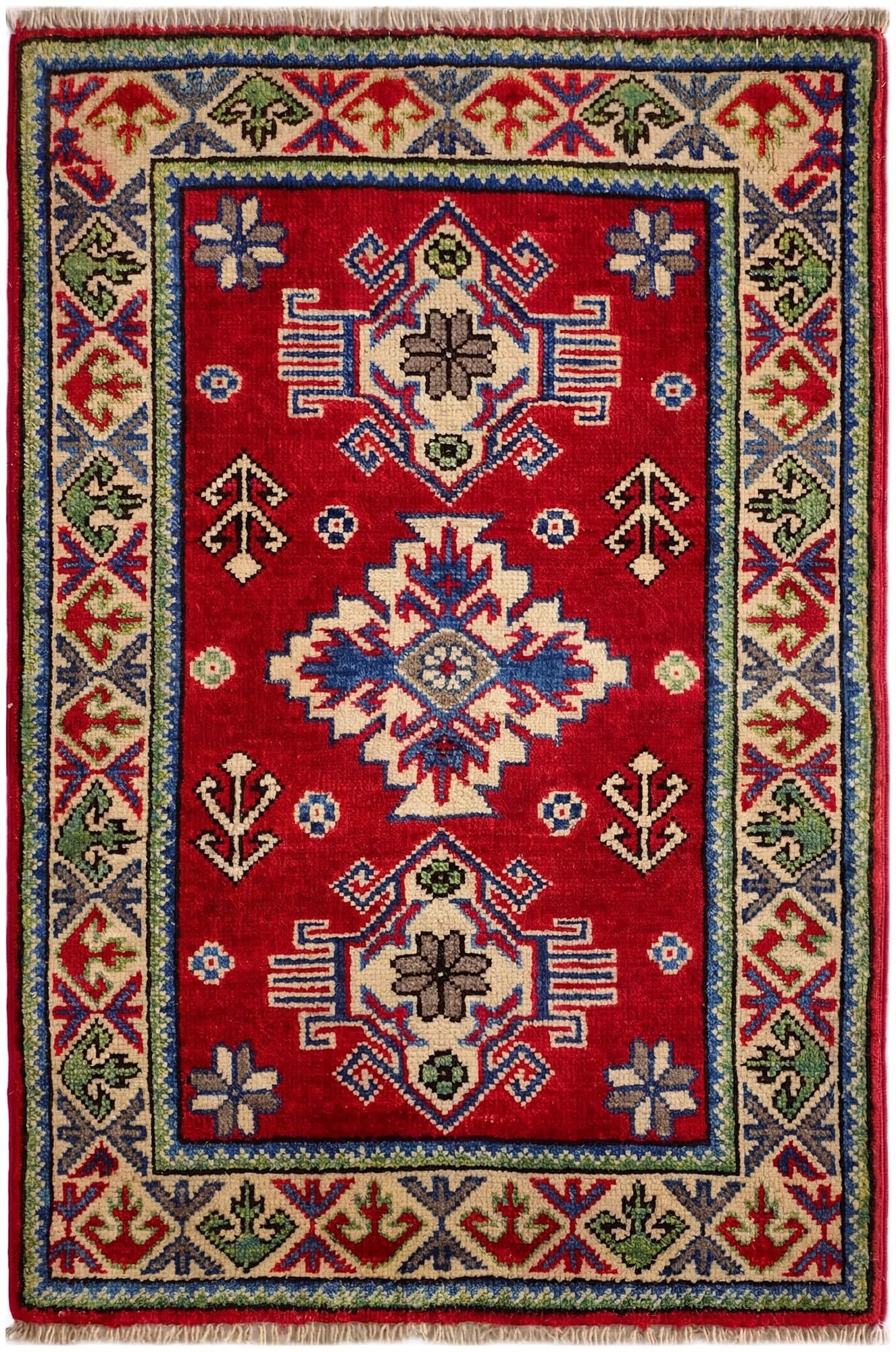 2' x 3' Hand Knotted Kazak Rug