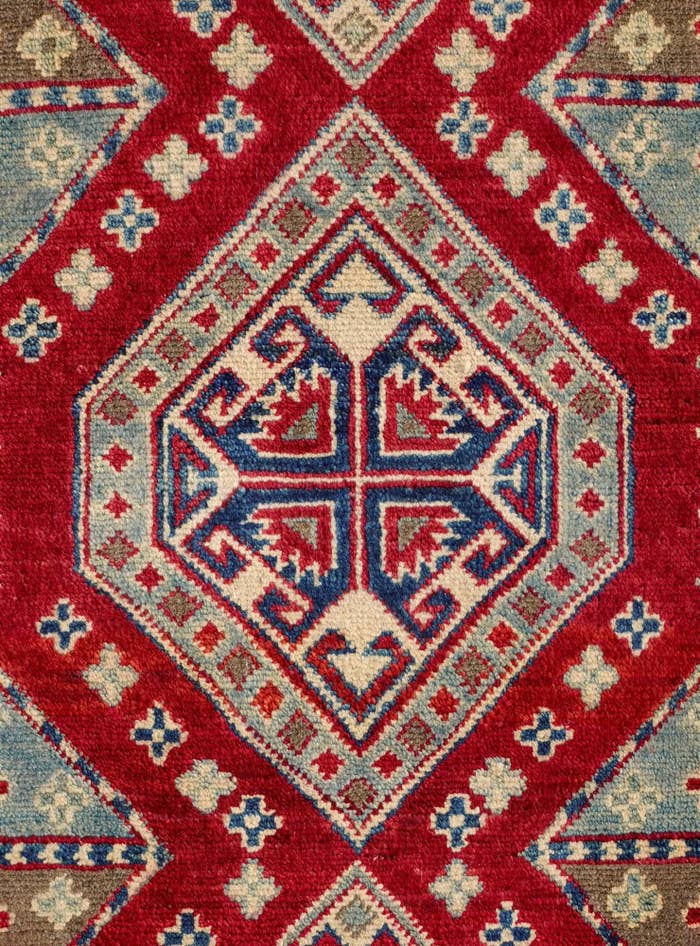 Detail image of 2' x 2' 10 Hand Knotted Kazak Rug