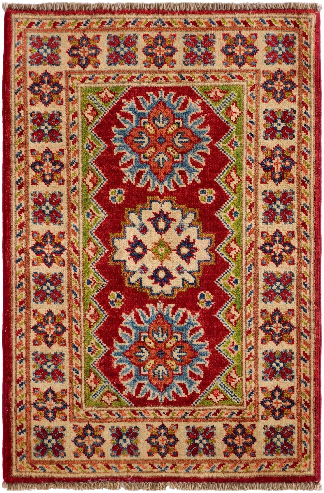 2' x 3' Hand Knotted Kazak Rug