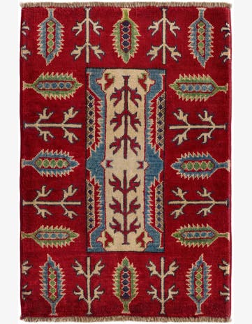 2' x 3' Hand Knotted Kazak Rug
