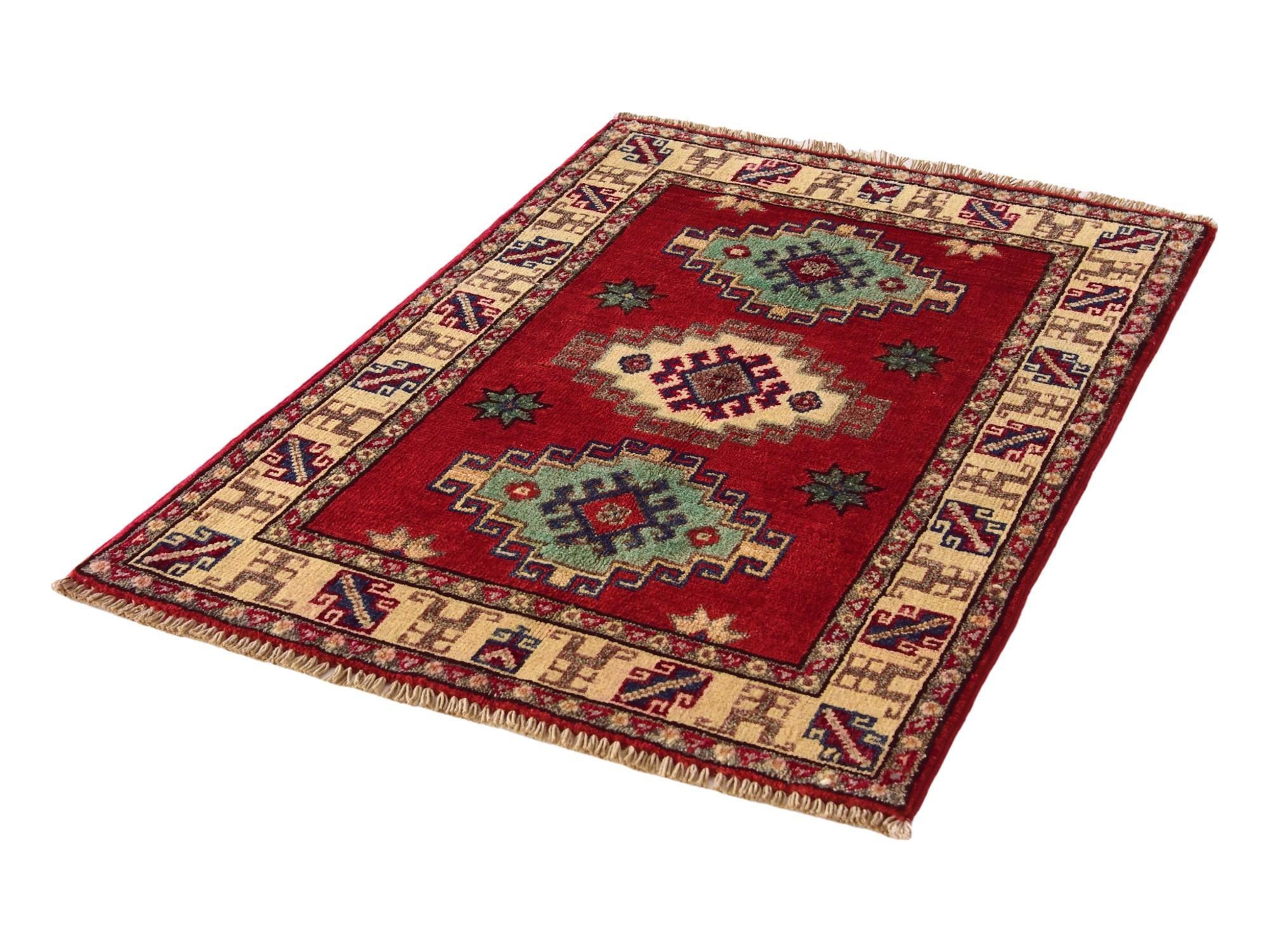 2' x 3' Hand Knotted Kazak Rug