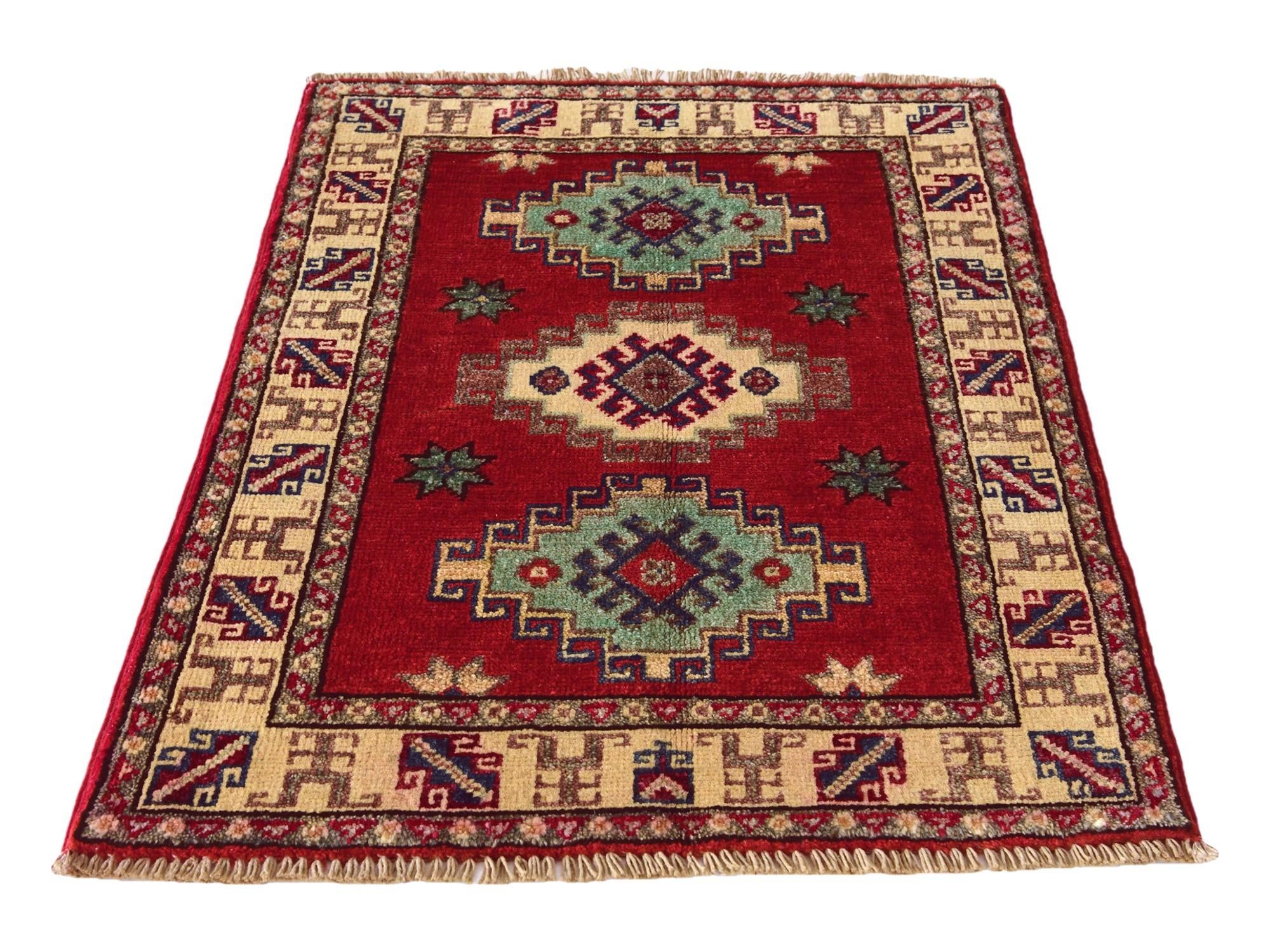 2' x 3' Hand Knotted Kazak Rug