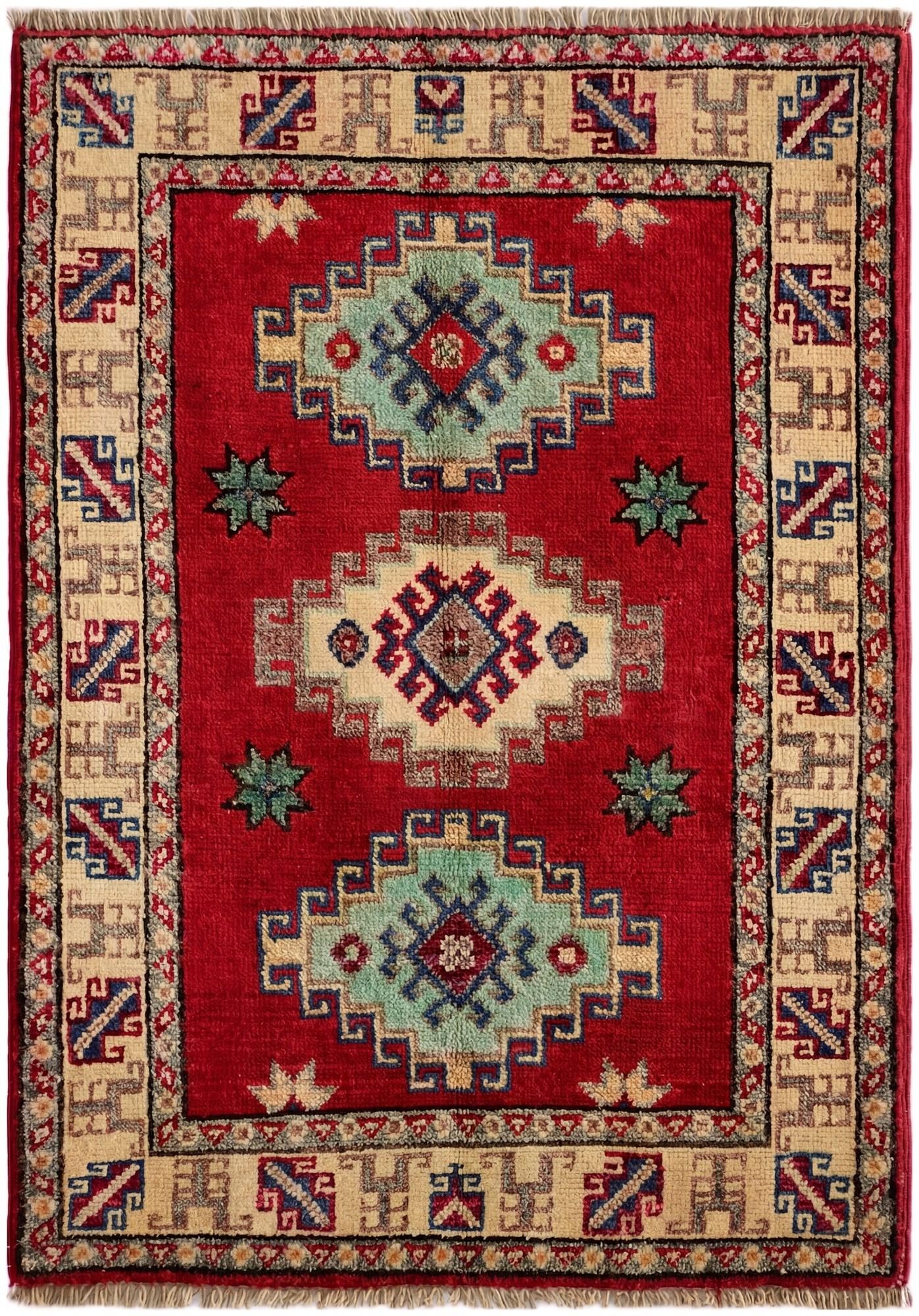 2' x 3' Hand Knotted Kazak Rug