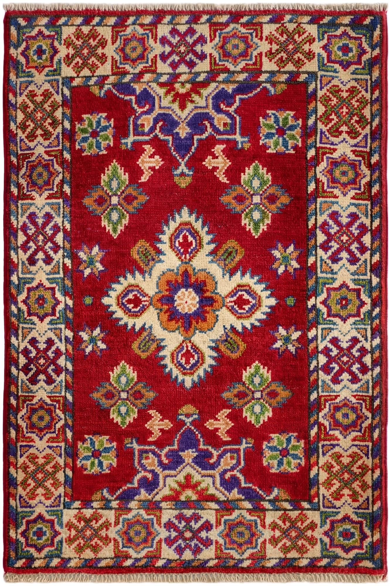 2' 1 x 3' Hand Knotted Kazak Rug