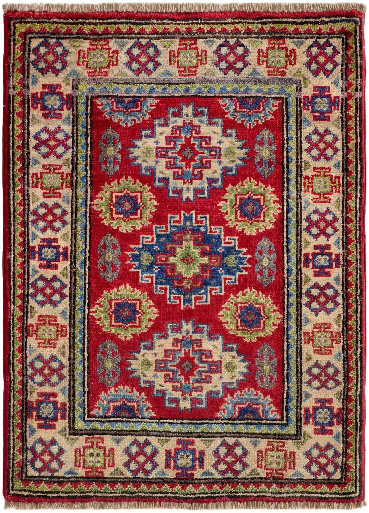 2' 1 x 3' Hand Knotted Kazak Rug