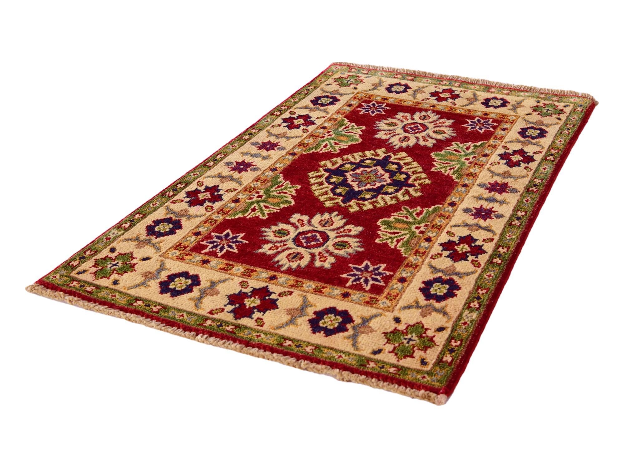 1' 11 x 3' 4 Hand Knotted Kazak Rug