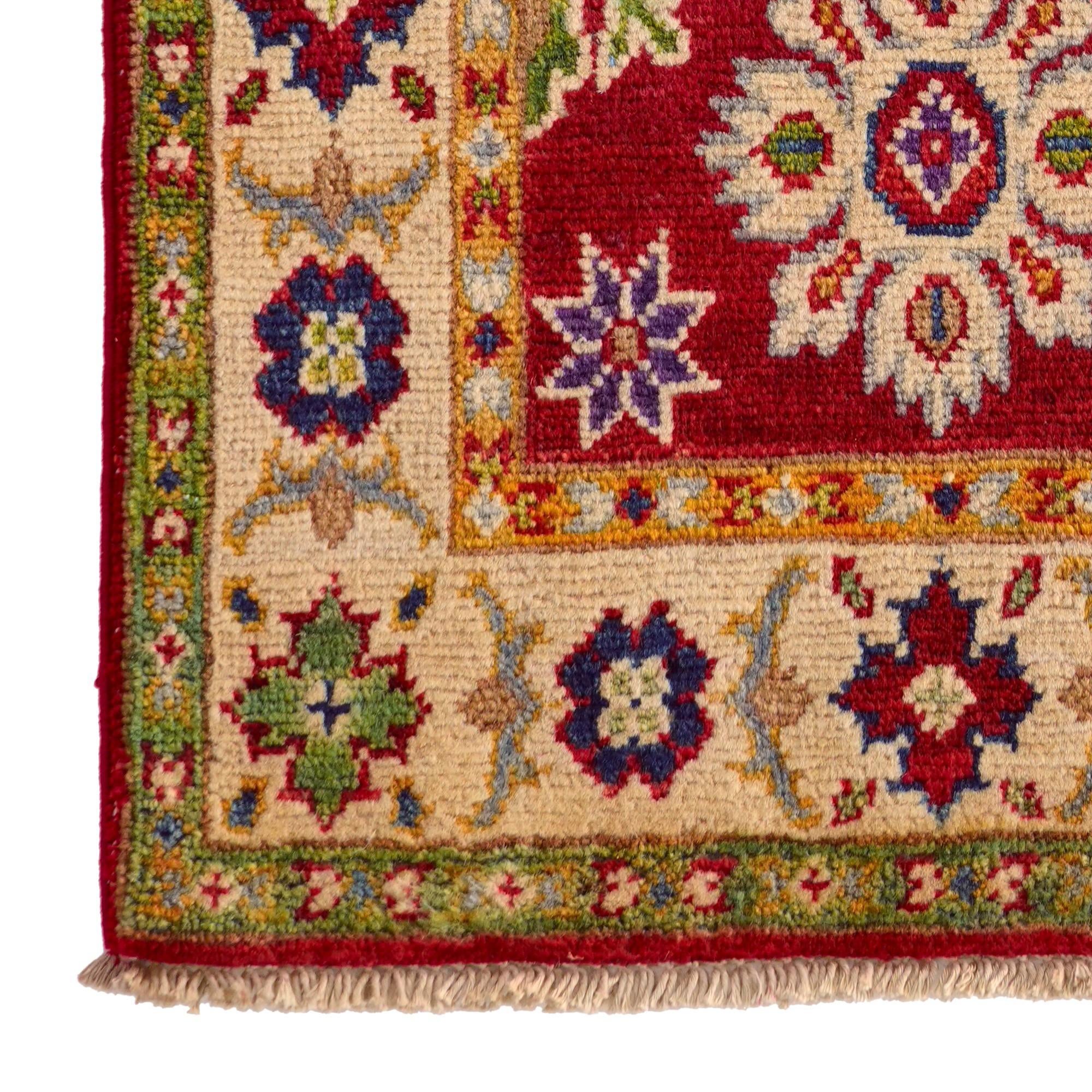 1' 11 x 3' 4 Hand Knotted Kazak Rug