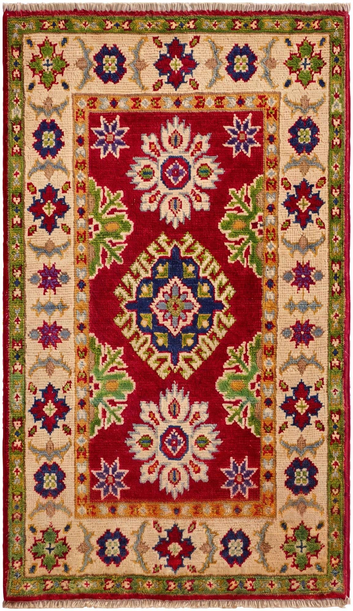 1' 11 x 3' 4 Hand Knotted Kazak Rug