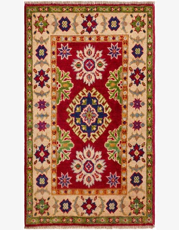1' 11 x 3' 4 Hand Knotted Kazak Rug