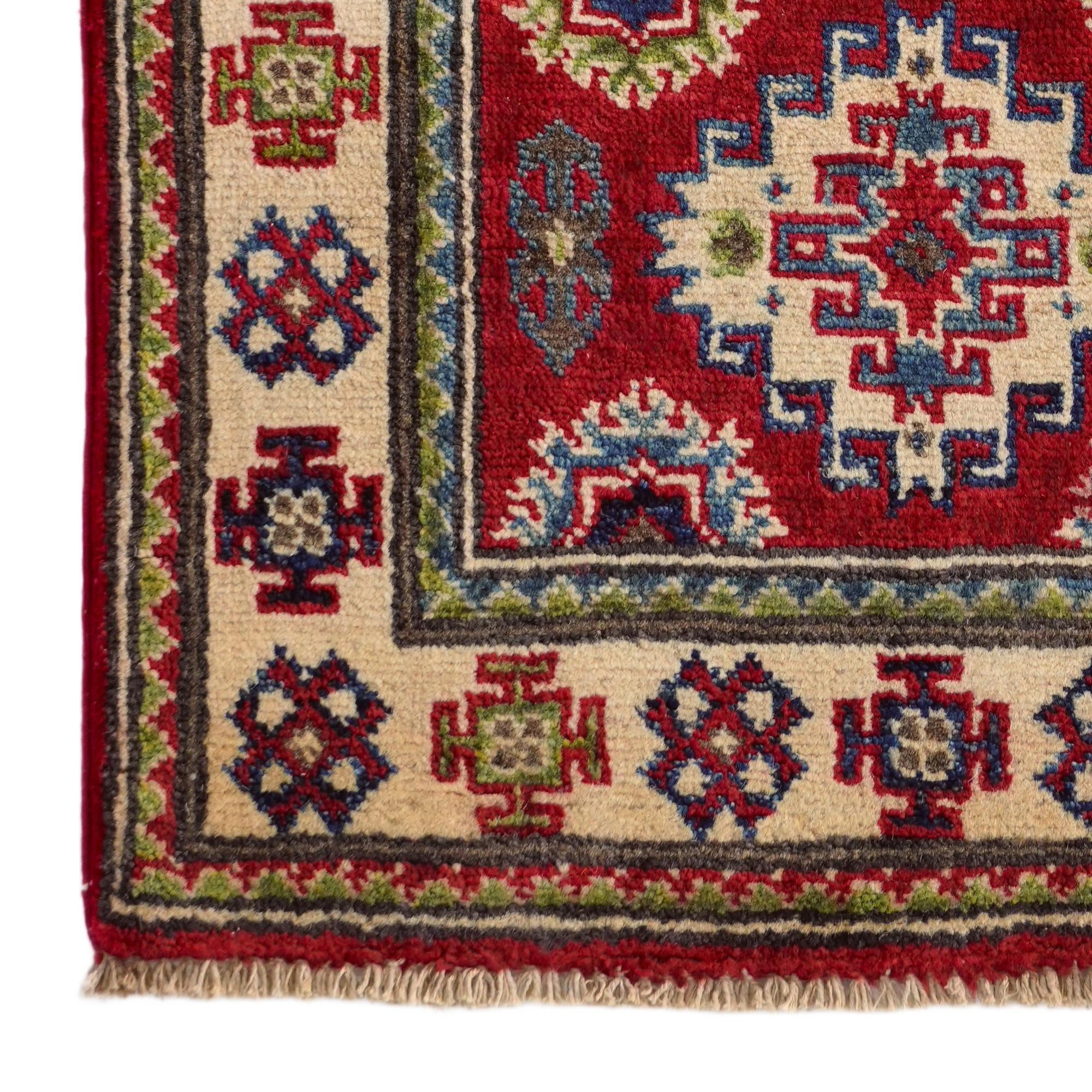 2' 1 x 3' Hand Knotted Kazak Rug