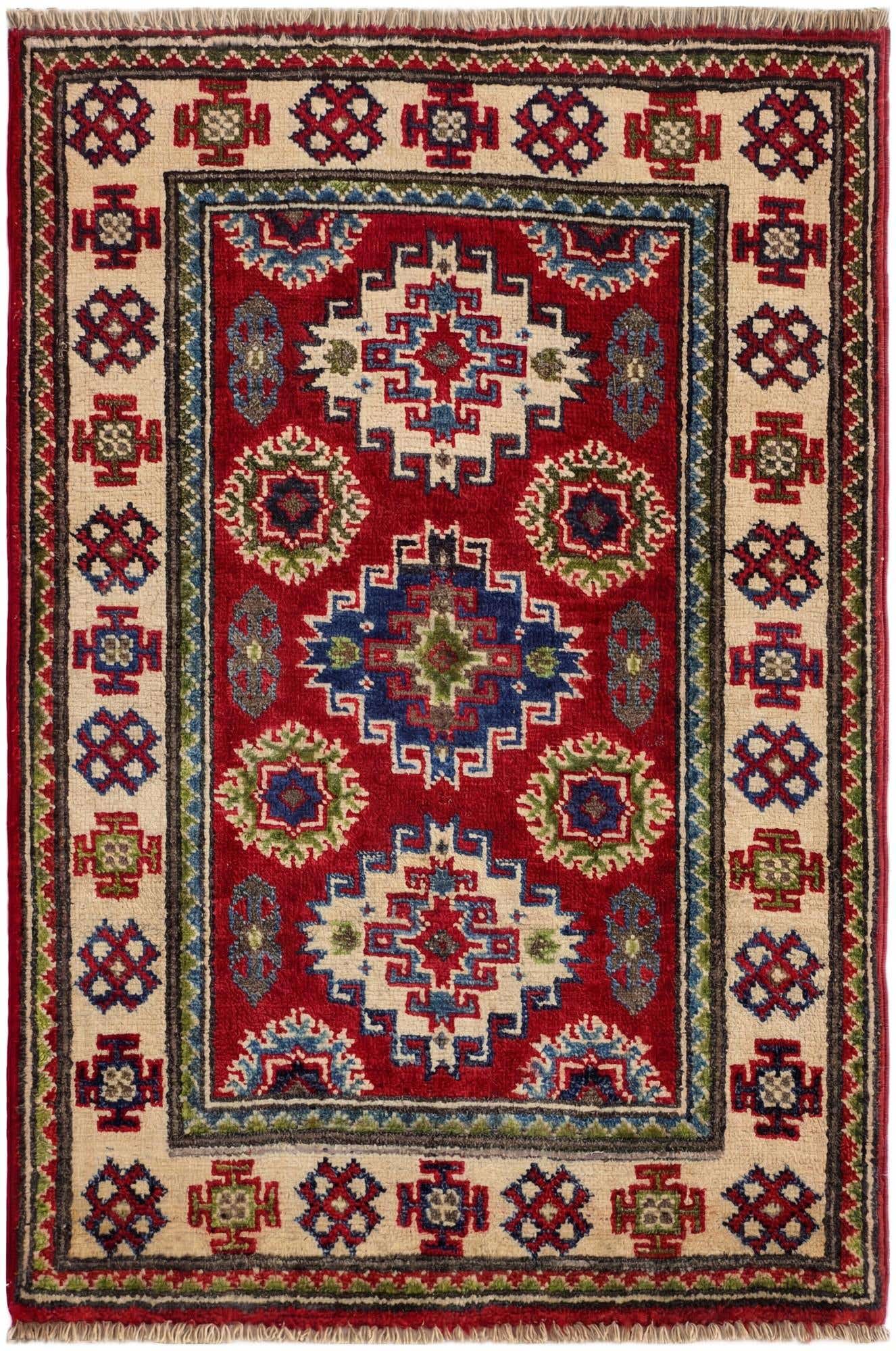 2' 1 x 3' Hand Knotted Kazak Rug