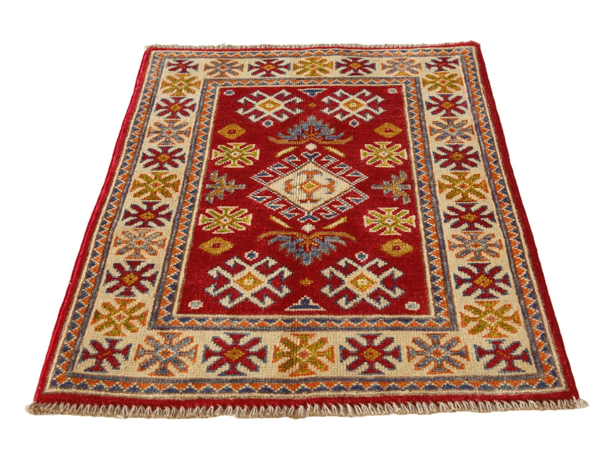 2' x 3' Hand Knotted Kazak Rug
