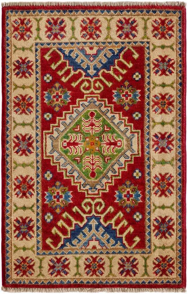 2' x 3' 1 Hand Knotted Kazak Rug