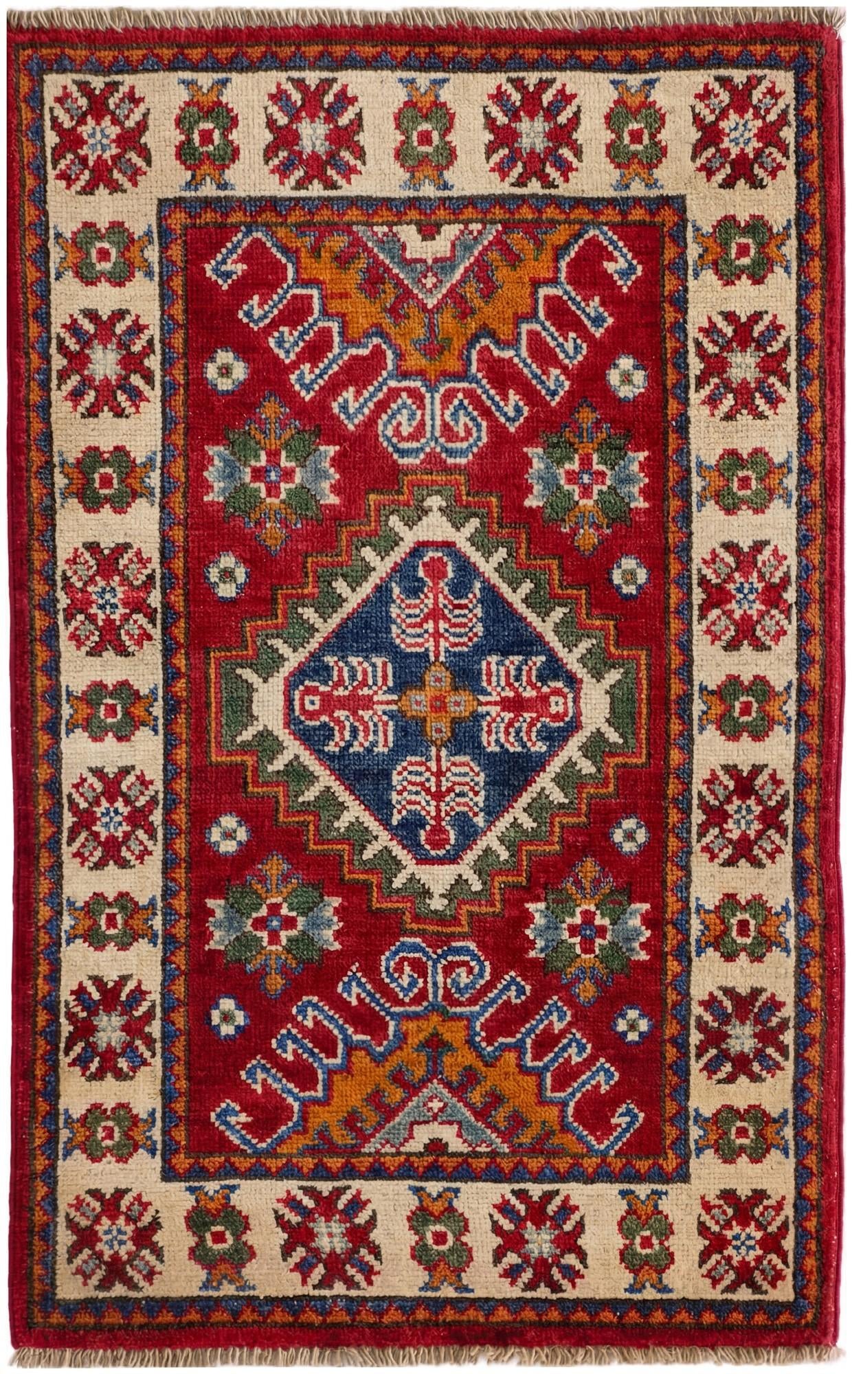1' 11 x 3' 1 Hand Knotted Kazak Rug