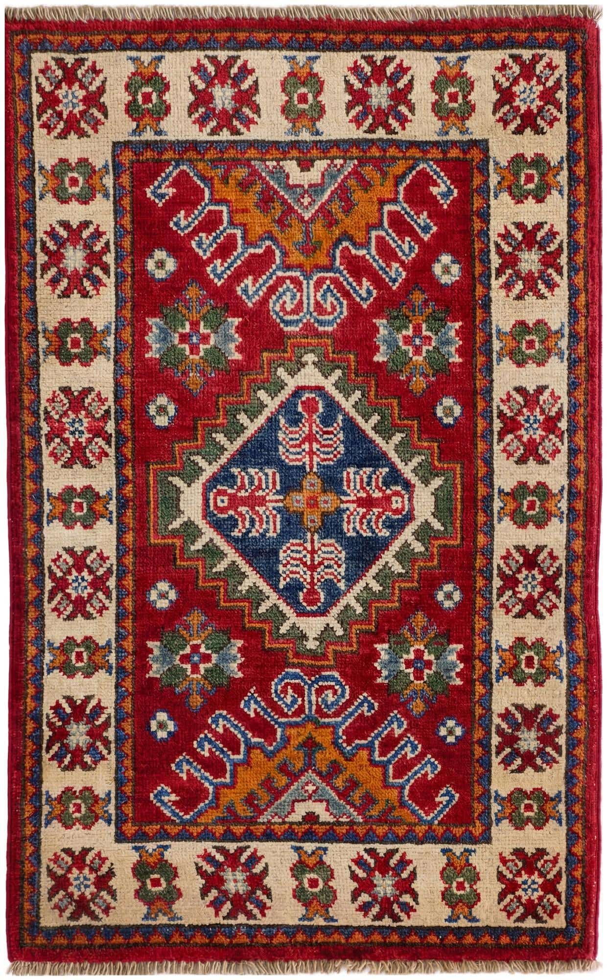 1' 11 x 3' 1 Hand Knotted Kazak Rug
