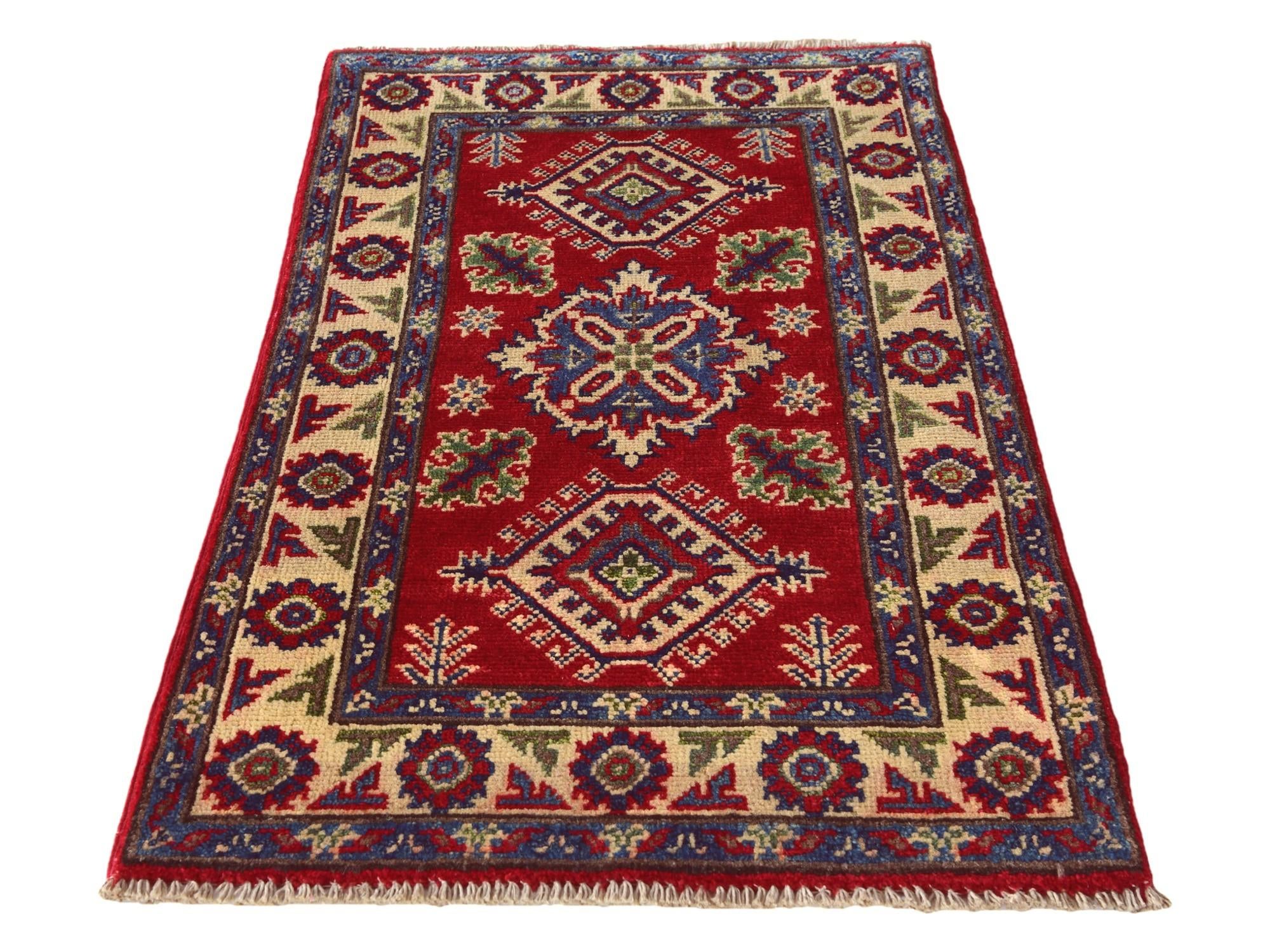 2' x 3' 5 Hand Knotted Kazak Rug