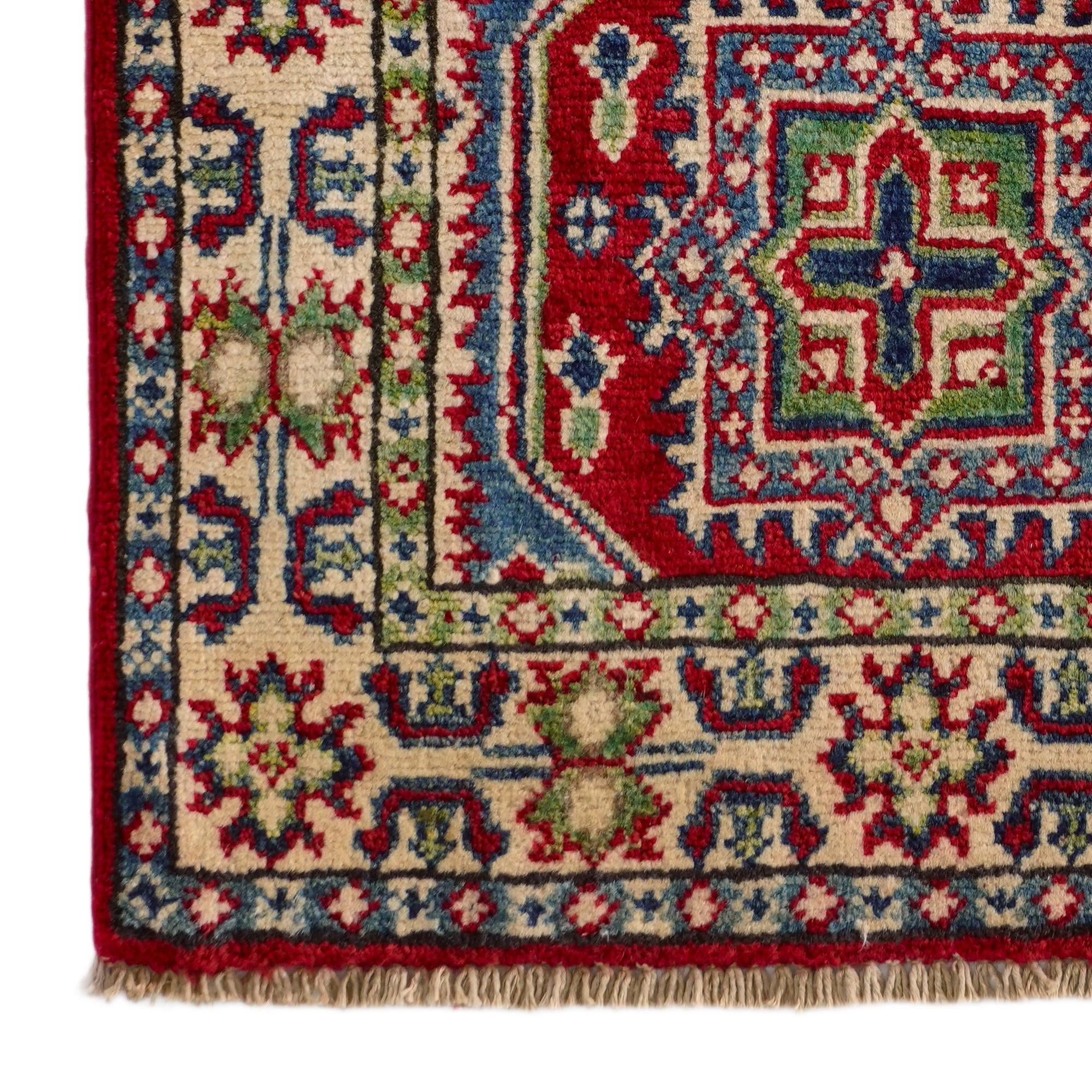 2' x 3' 4 Hand Knotted Kazak Rug
