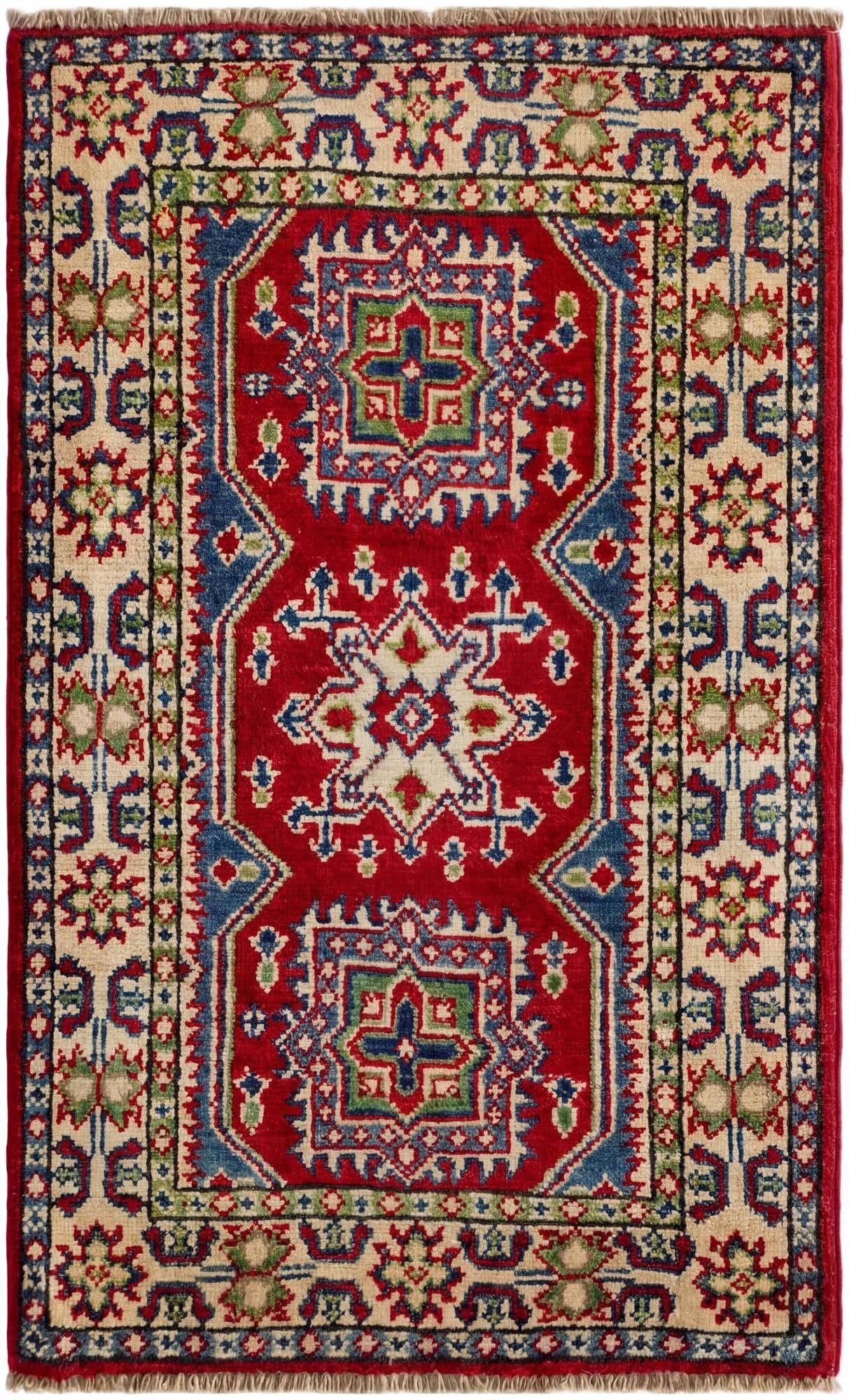 2' x 3' 4 Hand Knotted Kazak Rug