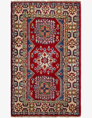 2' x 3' 4 Hand Knotted Kazak Rug
