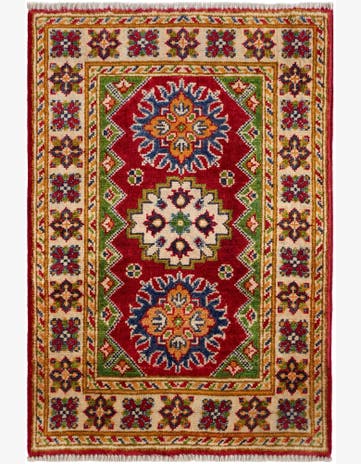 1' 11 x 3' Hand Knotted Kazak Rug