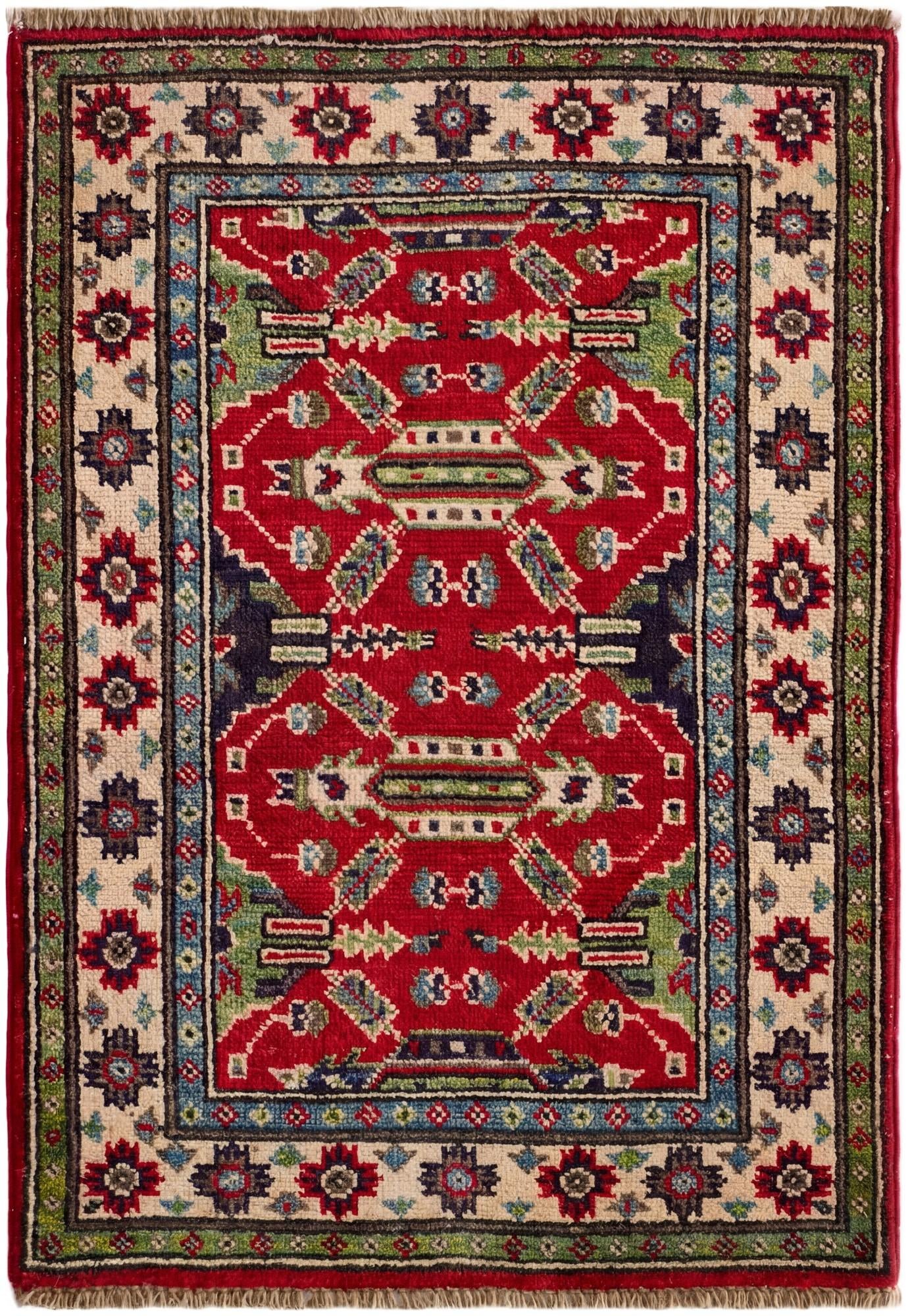 2' x 3' Hand Knotted Kazak Rug