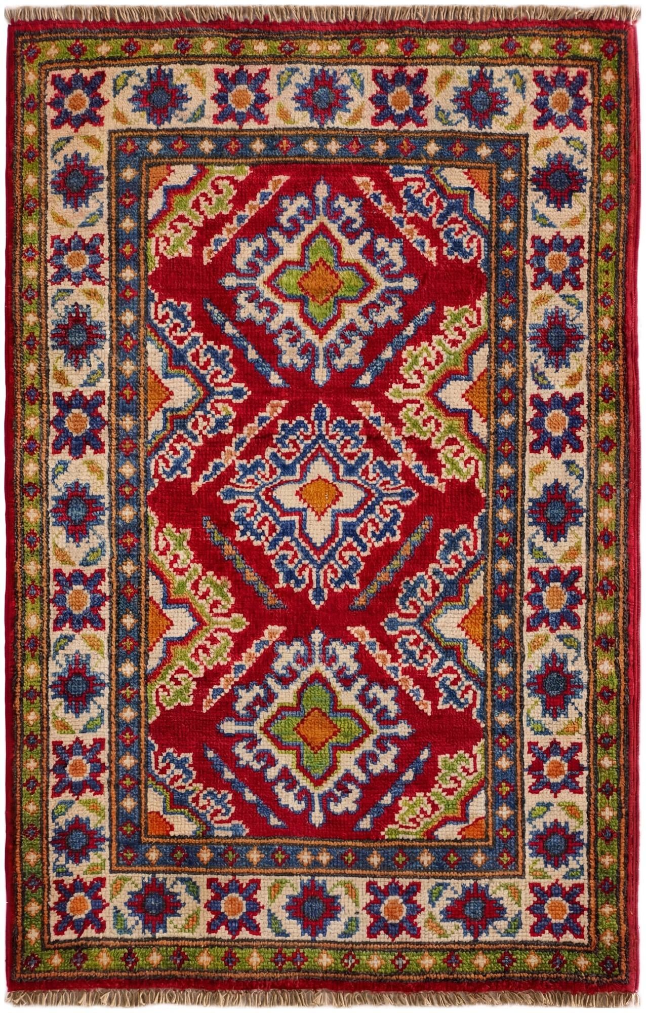 2' x 3' 2 Hand Knotted Kazak Rug