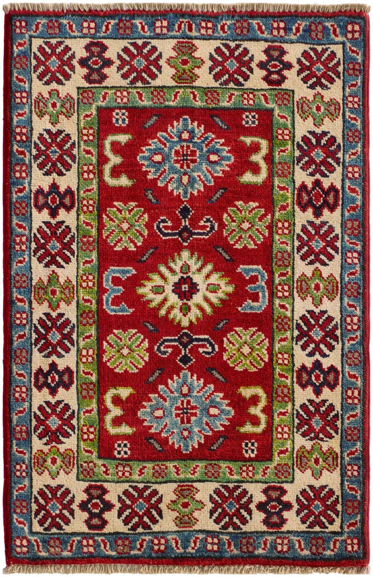 1' 11 x 3' Hand Knotted Kazak Rug