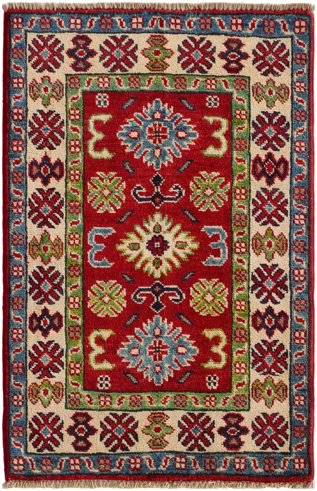 1' 11 x 3' Hand Knotted Kazak Rug