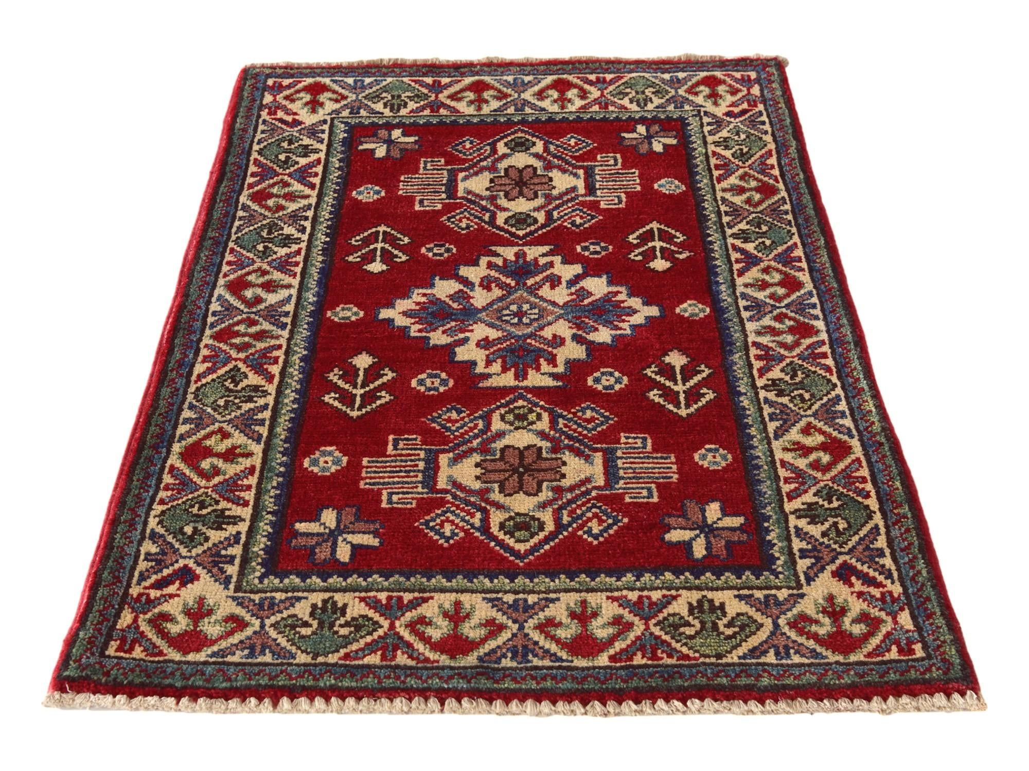 2' x 3' Hand Knotted Kazak Rug