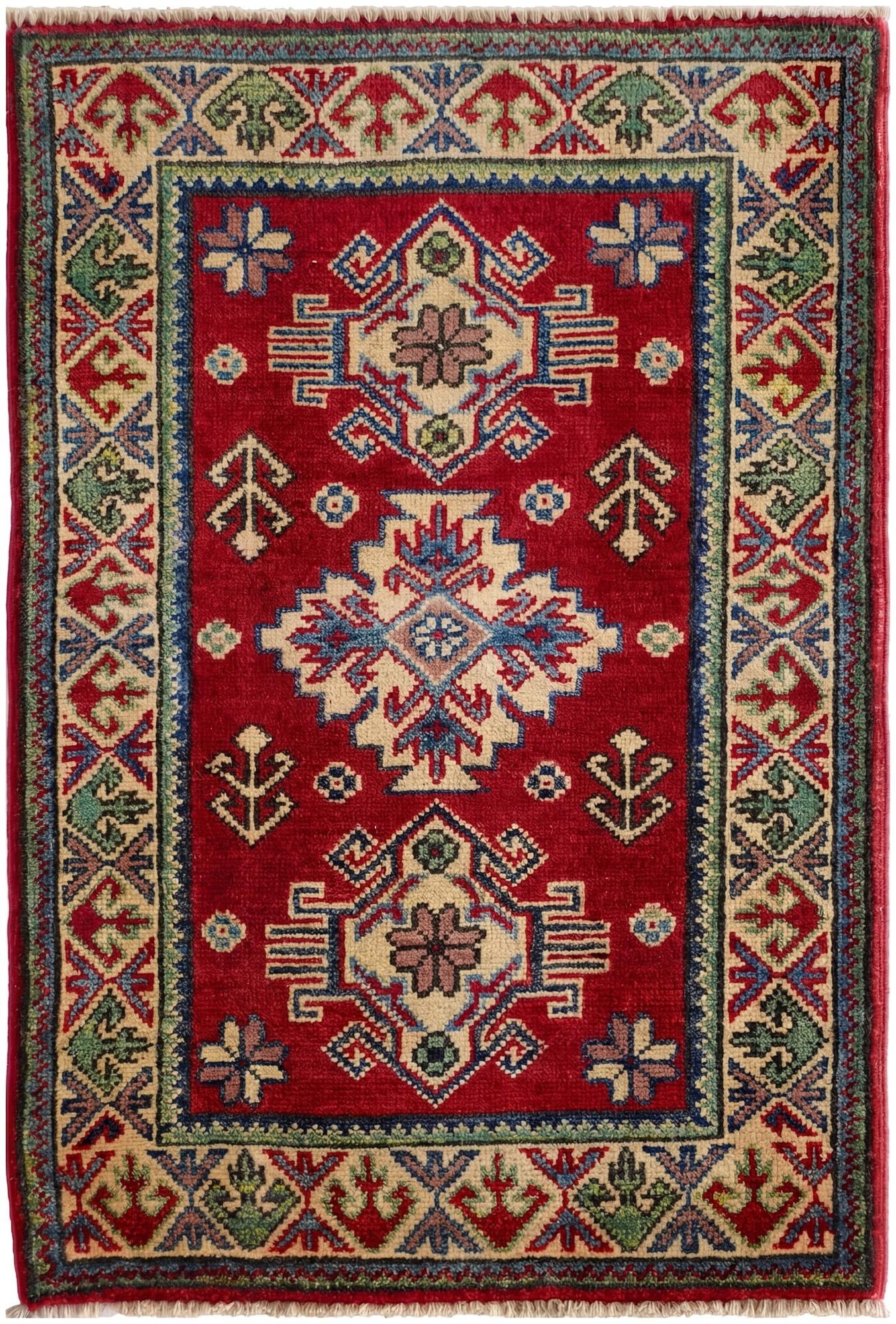 2' x 3' Hand Knotted Kazak Rug
