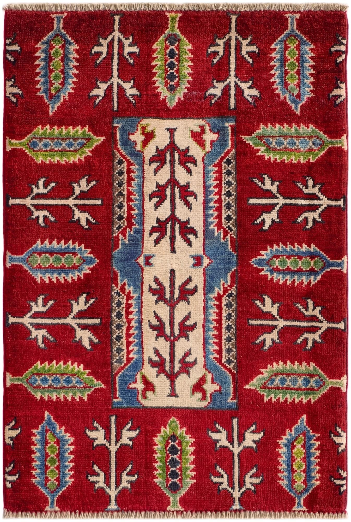 2' x 3' Hand Knotted Kazak Rug