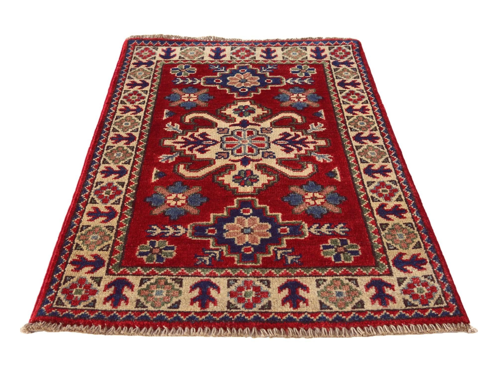 2' x 3' 3 Hand Knotted Kazak Rug