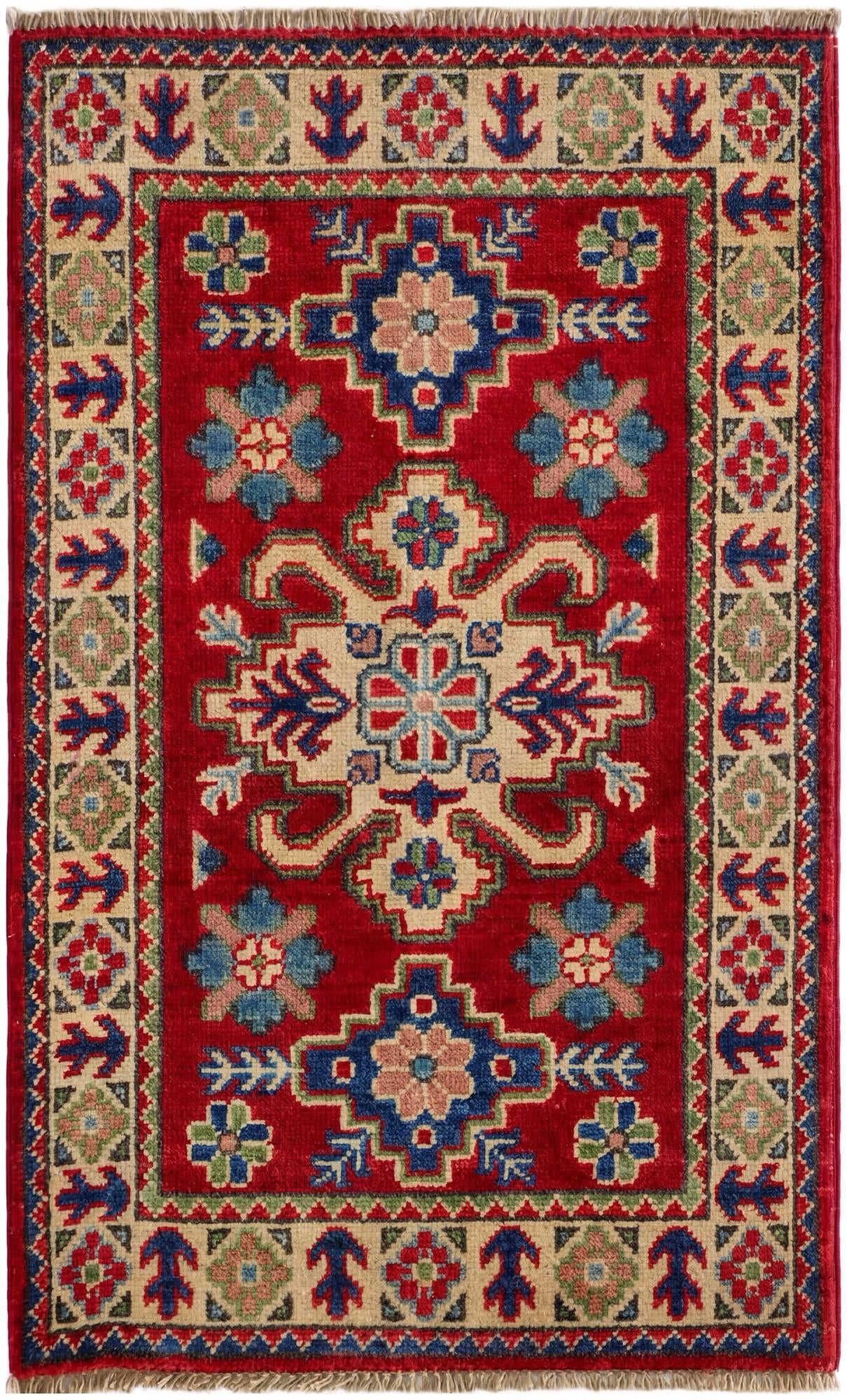 2' x 3' 3 Hand Knotted Kazak Rug