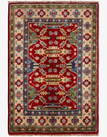 2' x 3' Hand Knotted Kazak Rug